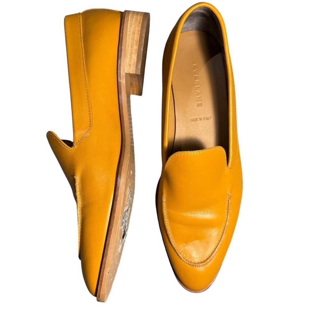 Everlane Women's Yellow Leather Loafers Size 9 or 9.5 Like New - Picture 7 of 11
